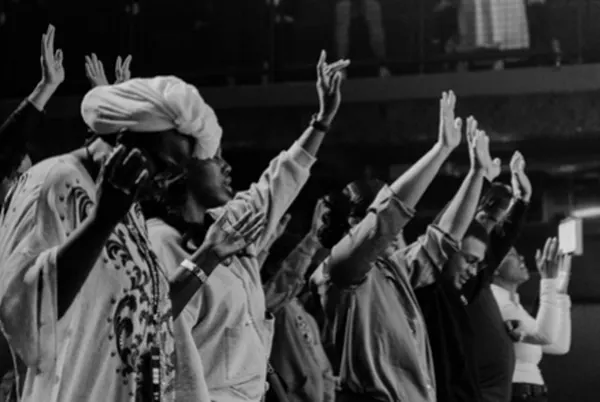 Worship with hands raised