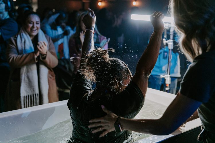 A person being baptised at Soul City Church